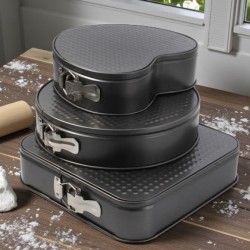 Комплект 3 броя различни форми за торта с подвижно дъно Форми за печене