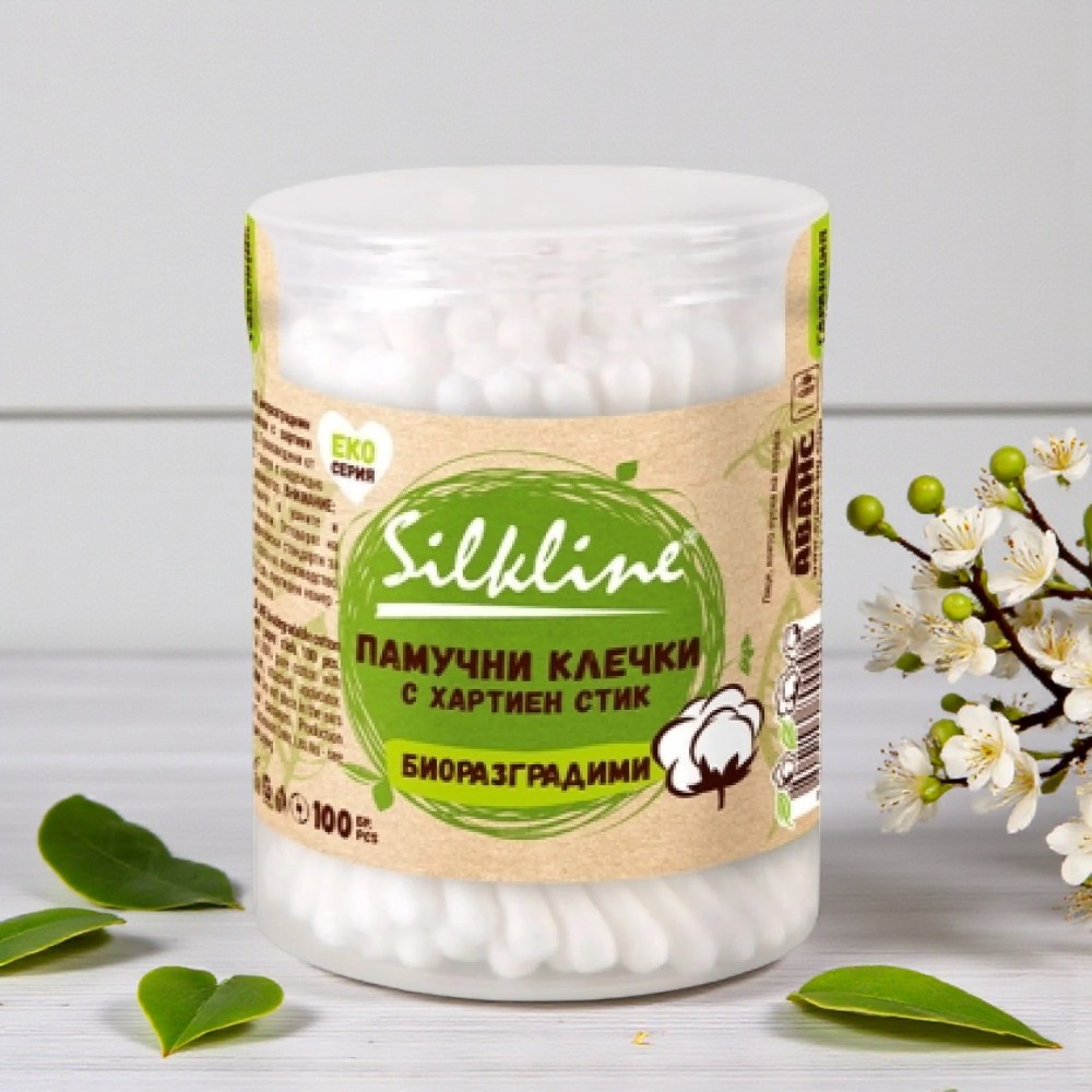Клечки за уши “Silkline” 100 бр. Санитарни