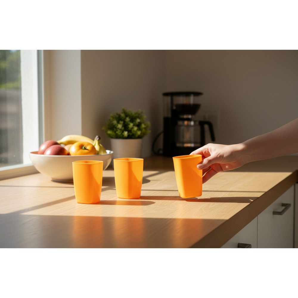 Чашки 4бр к-кт квадрат пвц 