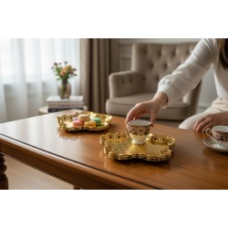 Сет от 3 броя златисти декоративни чинийки