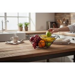 Геометрична фруктиера с дървено дъно – Ø 26 см