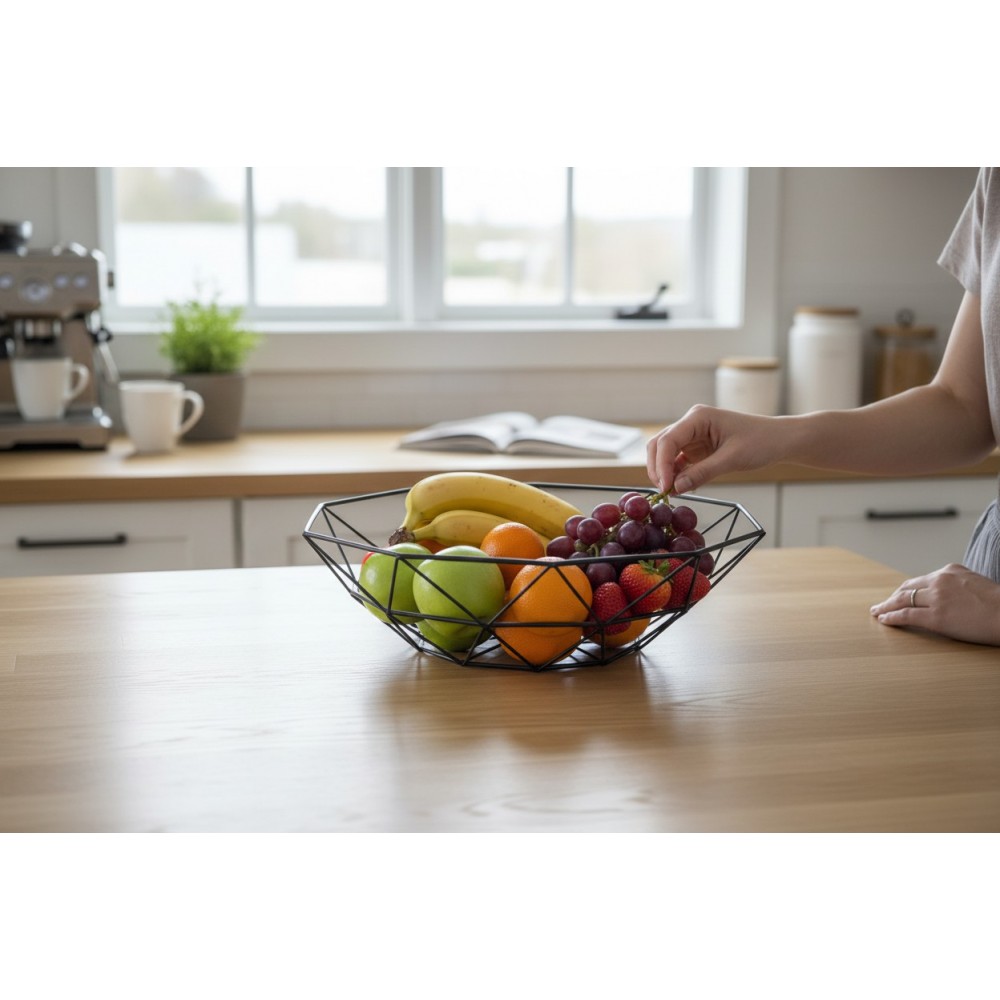 Ултралека метална фруктиера „Геометрия“ – Ø 26 см, Черен мат 