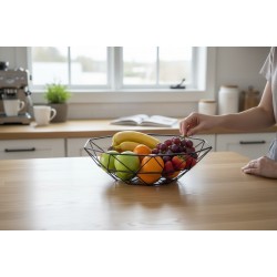 Ултралека метална фруктиера „Геометрия“ – Ø 26 см, Черен мат