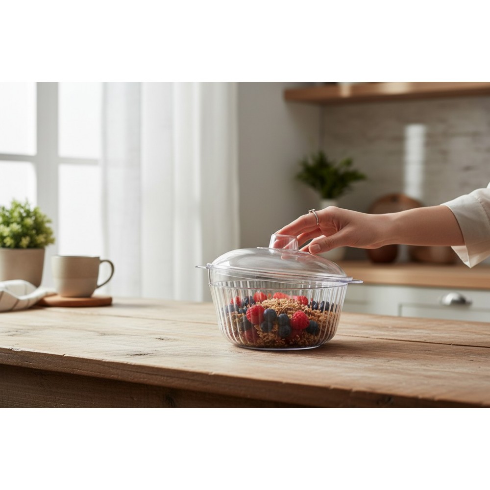 Прозрачна Купа с Капак – ф16 см 