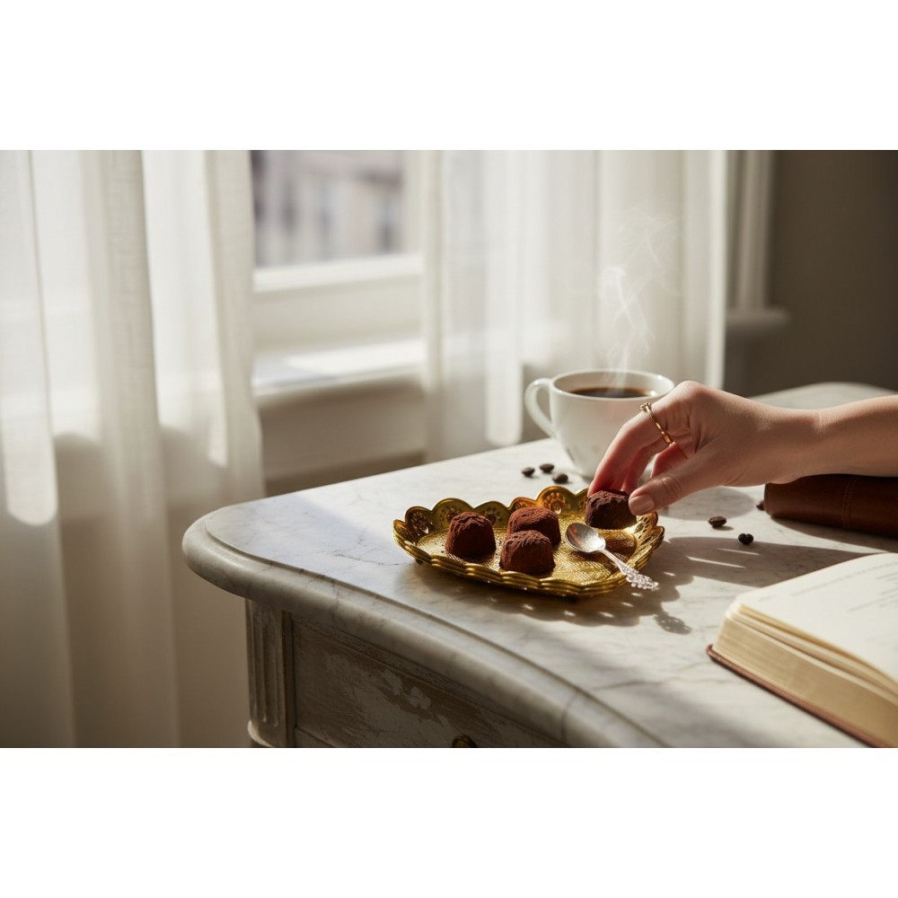 Сет от 3 броя златисти декоративни чинийки „Сърце“ – Празничен дизайн 