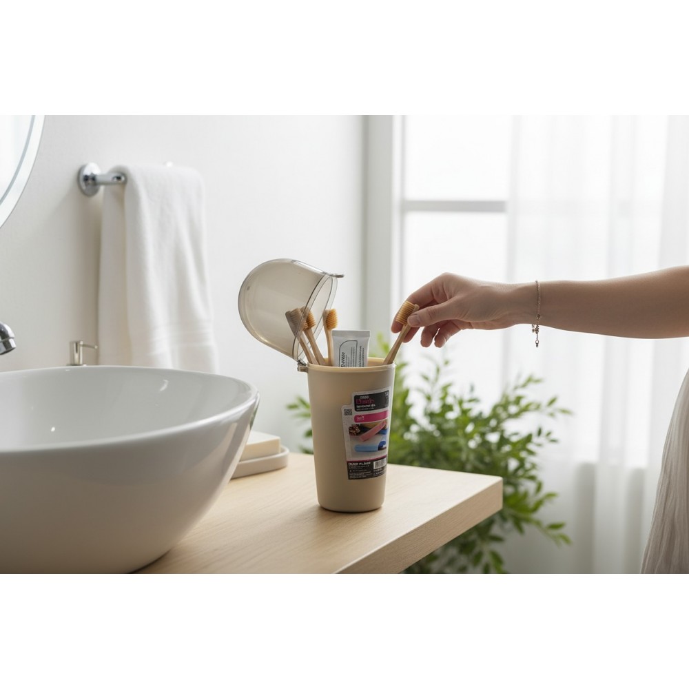 Органайзер за четки за зъби с капак 