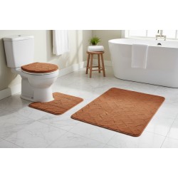 Комплект меки стелки за баня и тоалетна – 3 части, различни цветове, антислип