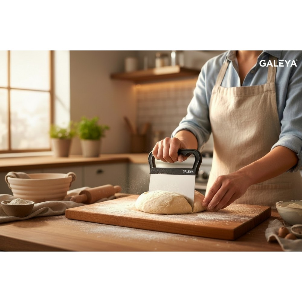 Нож за тесто с дръжка – неръждаема стомана (Dough Scraper / Bench Scraper) 