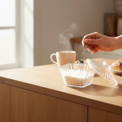 Захарница с капак – кристален ефект, прозрачна пластмаса