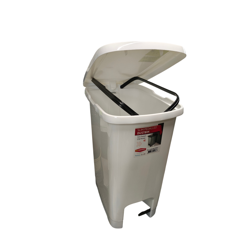 Кош за отпадъци с педал Slim 25L – тесен дизайн с вътрешна кофа 