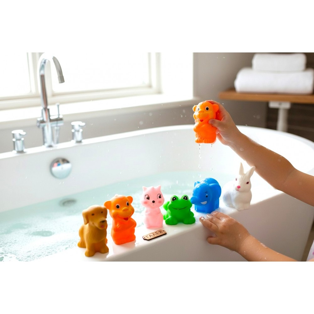 Комплект гумени играчки за баня-6бр 