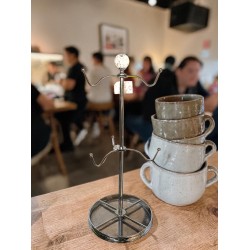 Метална стойка за чаши – 6 броя, цвят никел, стилен и компактен дизайн