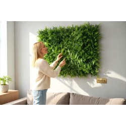 Декоративен зелен панел 60х40 см – Тропически микс с папрат