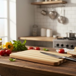 Дървена кухненска дъска на райета 30×20 см