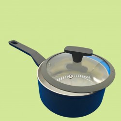 Касерола Ceramic Grey 18см със стъклен капак и незалепващо покритие Касерола Ceramic Grey 18см със стъклен капак и незалепващо покритие