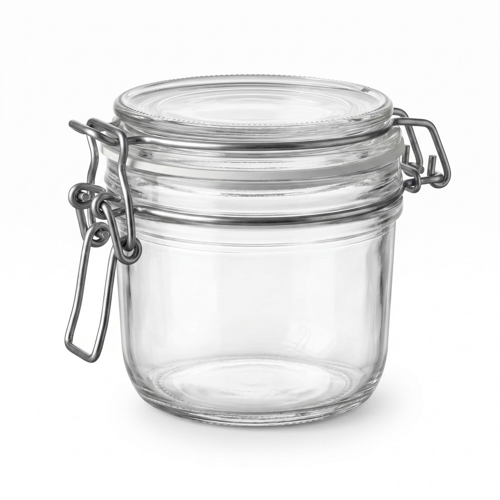 Стъклен буркан с клипс, 350 ml Бурканчета