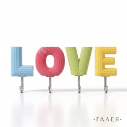 Самозалепващи закачалки / кукички "LOVE" (4 бр.)
