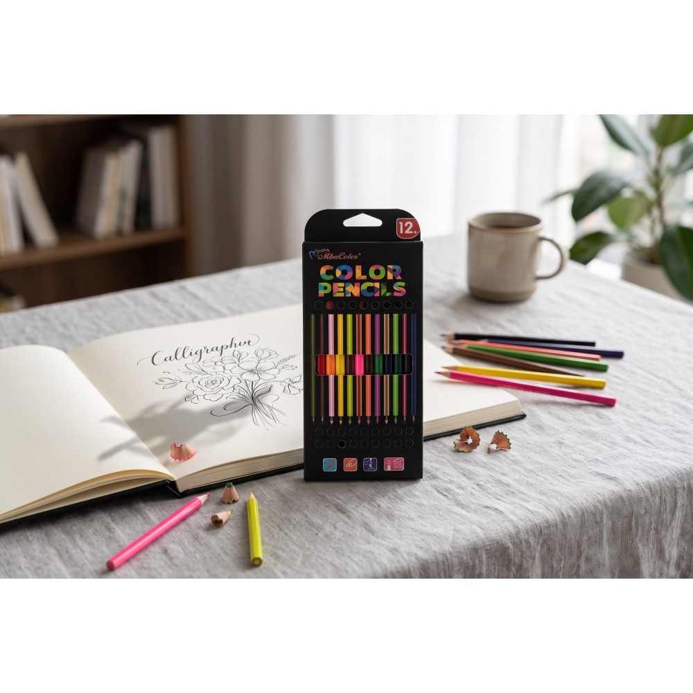 Комплект цветни моливи MbaColor (12 цвята) 