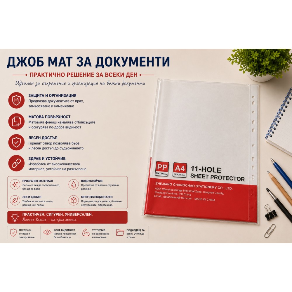 Прозрачни джобове за документи А4 