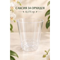 Прозрачна пластмасова саксия за орхидеи с подложка
