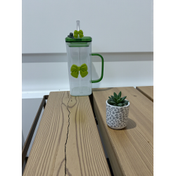 Чаша стъкл.висока 2 цветя