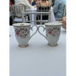 Чаши порц.2бр. в кутия кафяви рози