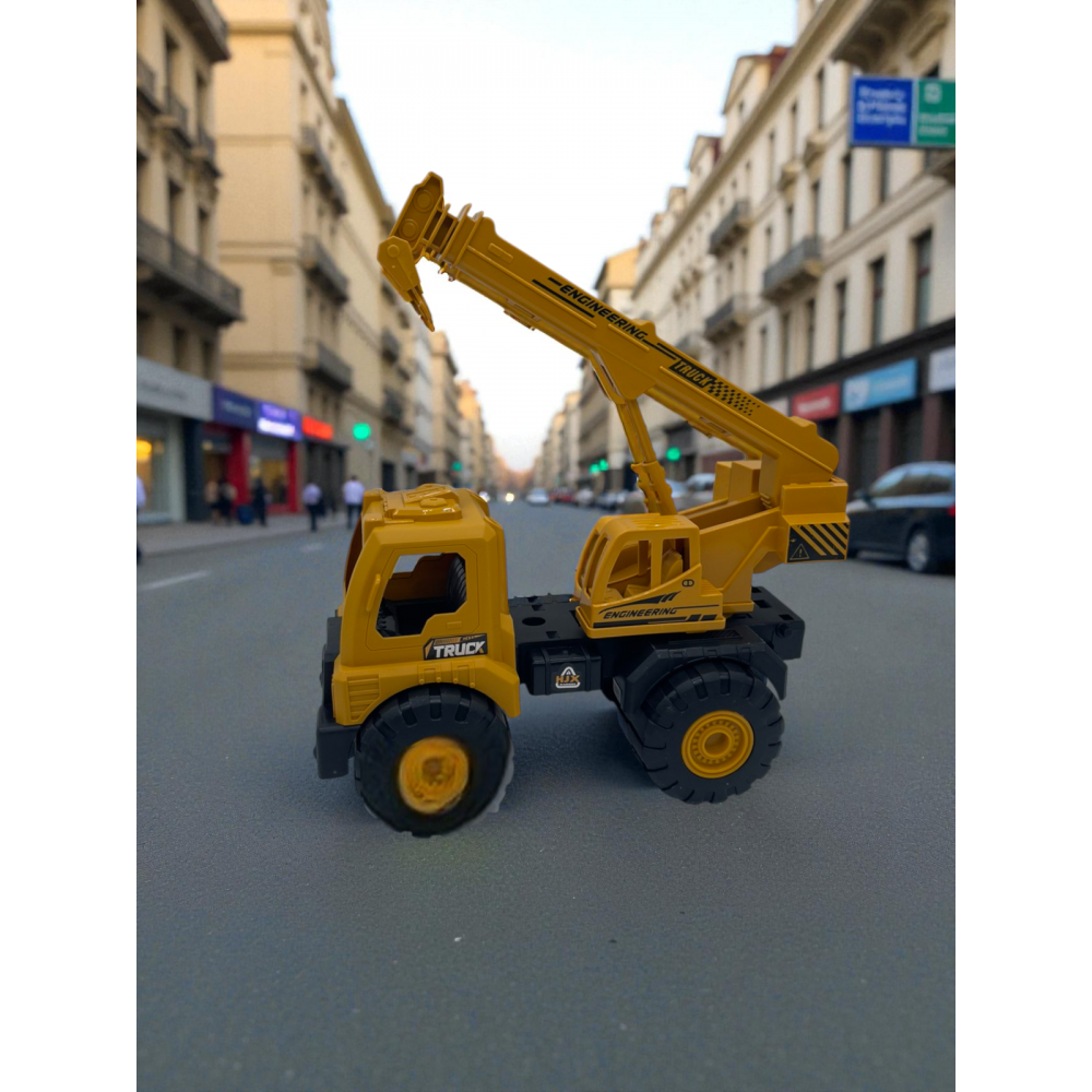 Камион с кран жълт 