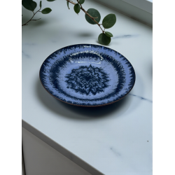 Чиния порцелан лилава с черно