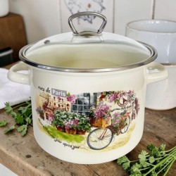 Тенджера 5,5lt "STREETS OF PARIS" стъклен капак Тенджери