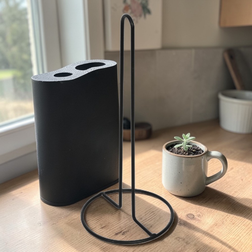 Стойка за домакинска хартия черна Сапунерки, поставки и сушилници