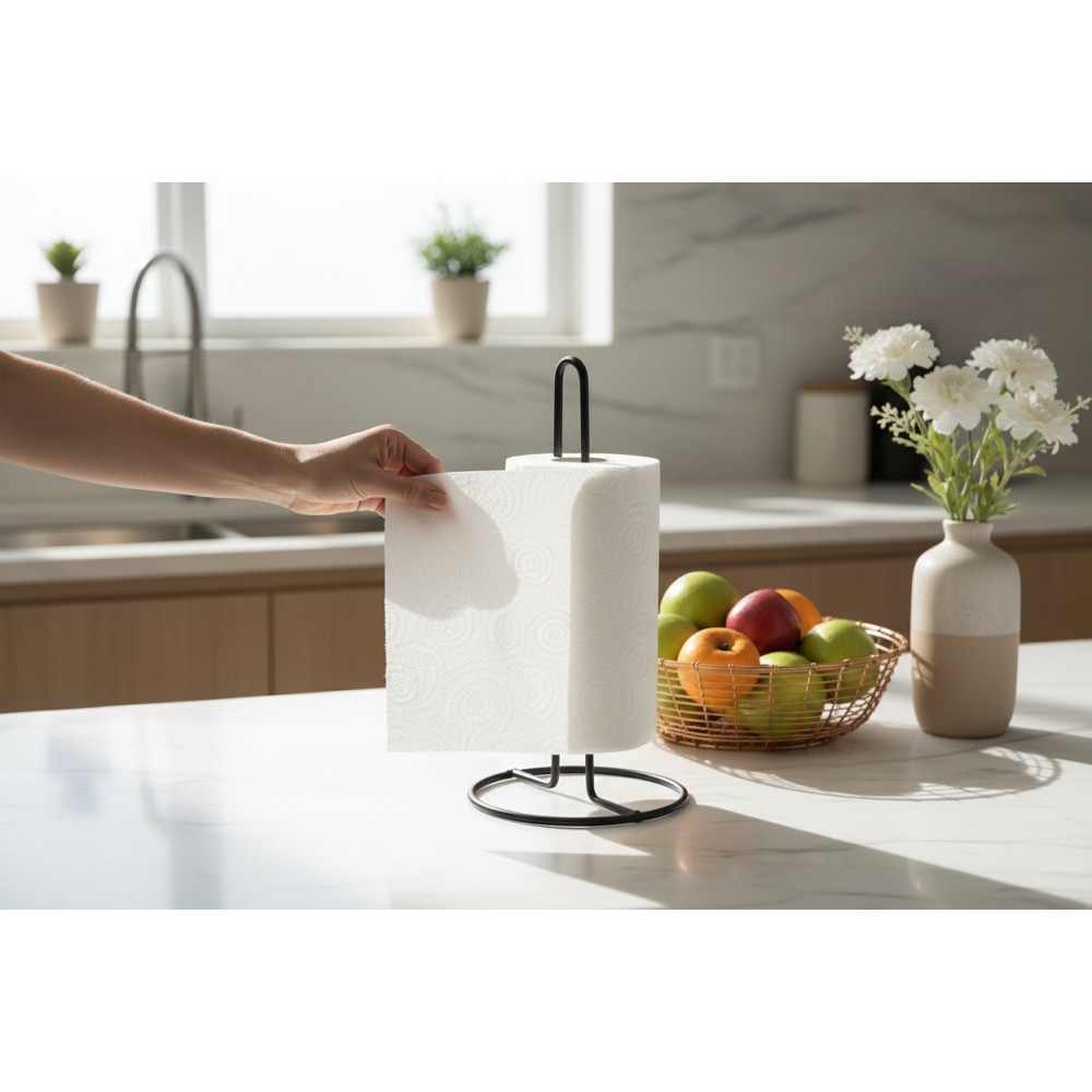 Стойка за домакинска хартия черна Сапунерки, поставки и сушилници
