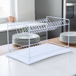 Сушилник за чинии на 2 нива  -БЯЛ