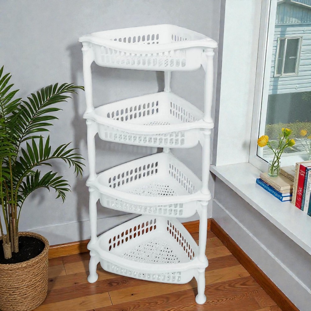 СТЕЛАЖ ЗА ПЛОДОВЕ ЪГЛОВ, БЯЛ Стелажи за плодове и зеленчуци