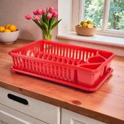 Сушилник чинии пластмасов с табла, 1ет ЧЕРВЕН Сушилници за чинии