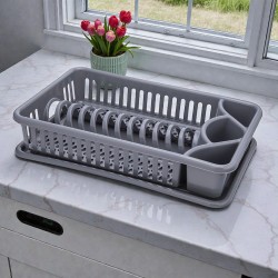 Сушилник чинии пластмасов с табла, 1ет СИВ