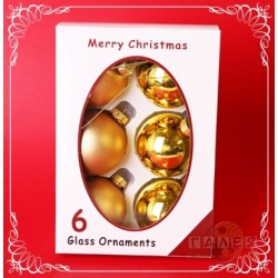 ТОПКИ 6БР. СТЪКЛЕНИ 6СМ. ТОПКИ 6БР. СТЪКЛЕНИ 6СМ. Коледна украса