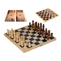 ИГРА 3 В 1 ДАМА,ТАБЛА И ШАХ 34.5/34.5