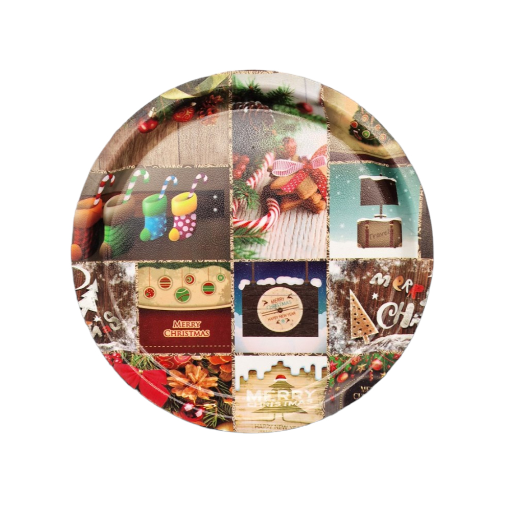 Коледен поднос кръг Ф32 ПВЦ Подноси,плата и панери