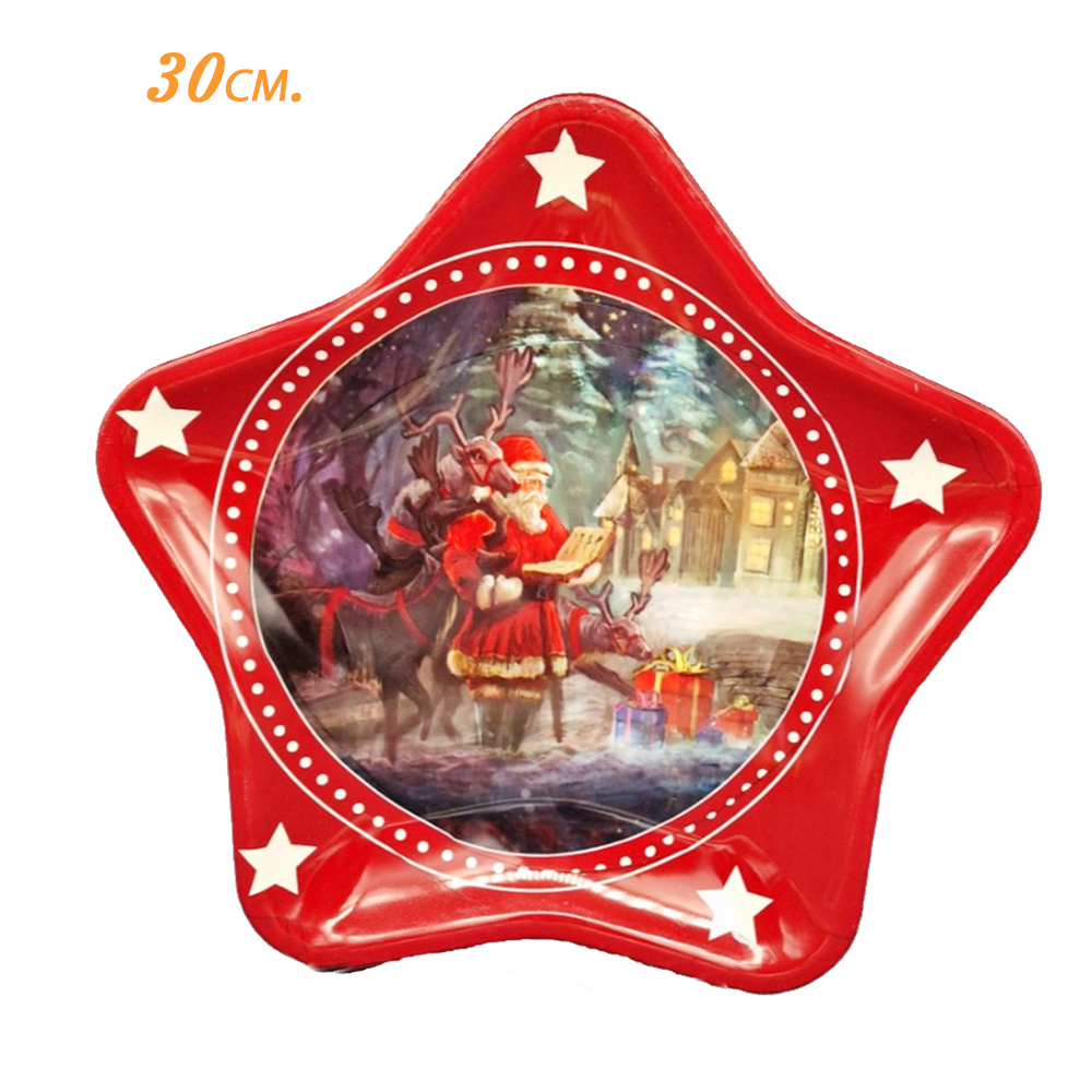 Коледен поднос звезда 30см. ПВЦ Подноси,плата и панери