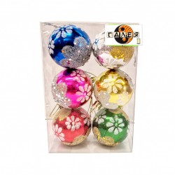 Коледни топки в кутия със цветя Коледна украса 