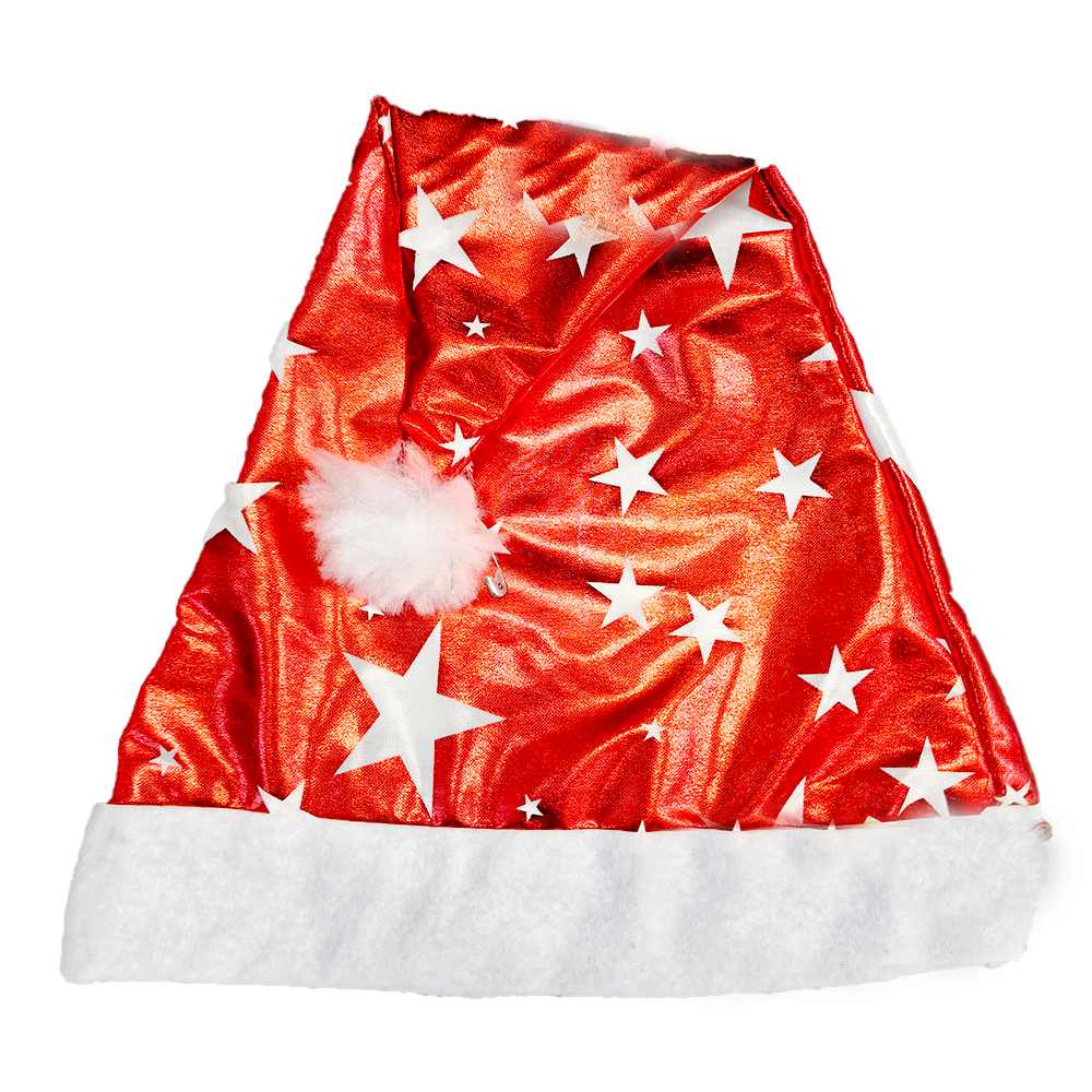 НОВОГОДИШНА ШАПКА ЛЪСКАВА СЪС ЗВЕДИ Коледна украса 