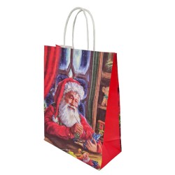 Коледна торбичка за подаръци с дядо Коледа 28 х 21 х 10 см Коледна украса 