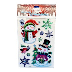 Комплект стикери със снежен човек и снежинки 30/21см.