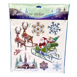 Комплект стикери с дядо Коледа на шейна  31/30см. Коледна украса 