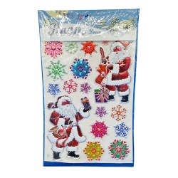 Комплект стикери с дядо Коледа и снежинки 40/30см. Коледна украса 