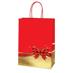 КОЛЕДНА ЧАНТА "Празнична панделка" 20/8/25СМ. Коледна украса 