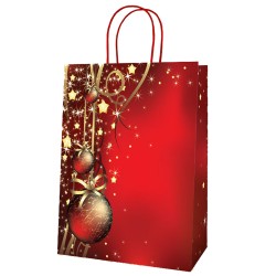 Чанта "Коледна украса", червена 34/14/43см. Коледна украса 