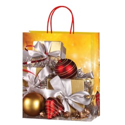 КОЛЕДНА ЧАНТА 'Златен подарък'  34/14/43 см. Коледна украса 