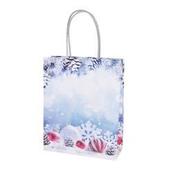 КОЛЕДНА ЧАНТА "Бяла Коледа" 20/8/25СМ. Коледна украса 