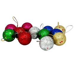 Коледни  топки за елха 12бр. 3см. с брокат Коледна украса 